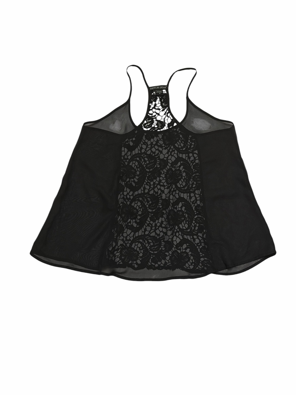 American Dream Camisole Women’s M Back Lace Sheer Tank Top Sleeveless Racerback